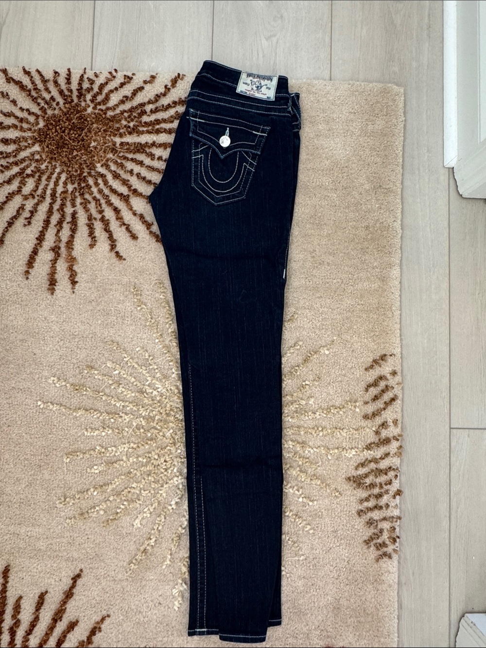 True Religion Dark Indigo Bootcut Jeans with Contrast Stitching - Picture 2 of 5